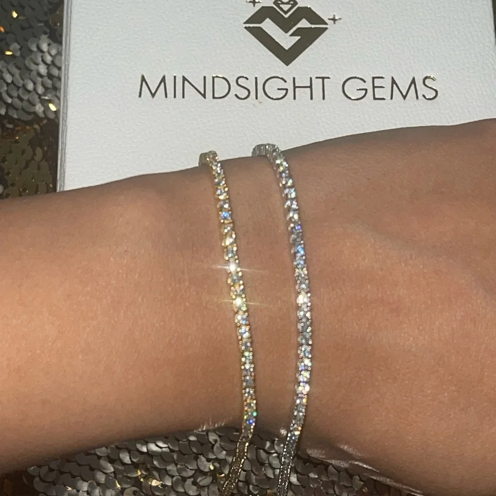 14k Gold Vermeil Vvs GRA certified Moissanite diamonds, PASSES diamond testers! - Picture 2 of 6